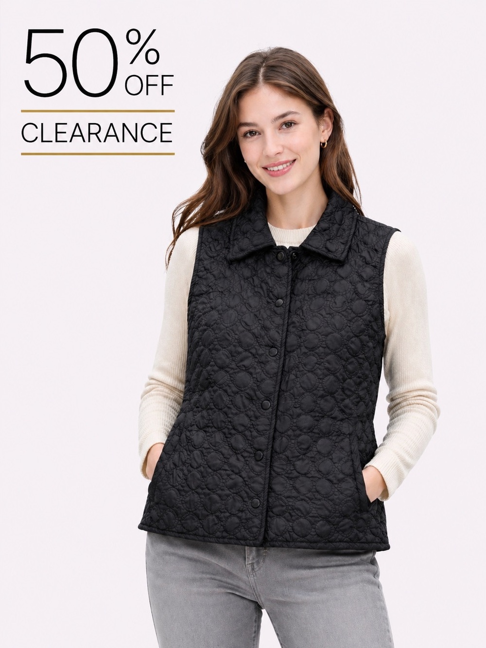 Juli Women's Quilted Black Vest